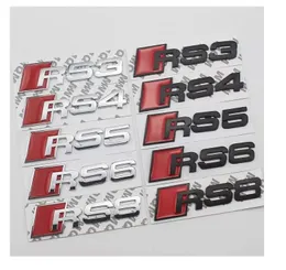 Metal Car Sticker Badge Emblem für Audi RS3 RS4 RS5 RS6 RS8 Auto Styling Aufkleber Logo Autozubehör Geändert 3D