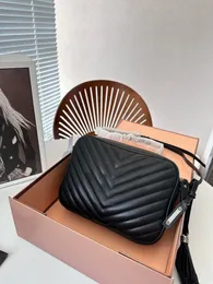 Классическая дизайнерская сумка Роскошная новая сумка для фотоаппарата Кожаный ремешок Женская сумка на одно плечо Аппаратный логотип модная сумка через плечо