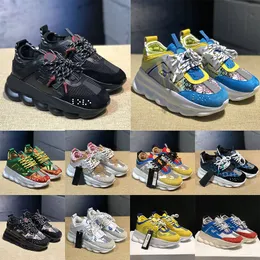 2024 Designer Chain Reaction Scarpe casual Lusso Italia Marca Donna Donna Triple Bianco Nero Twill Arancione Blu Fluo Multi-Color Gomma scamosciata Platform Sneakers