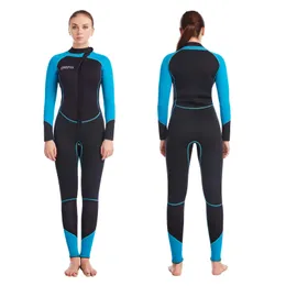 Wetsuits Drysuits Kvinnor Wetsuits 3mm Neopren Surfing Swimming Sup Full Suit Keep Warm Front Zipper för Scuba Diving J230505