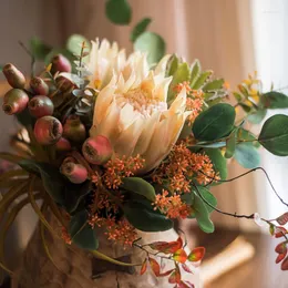 Vaser Autumn Art Protea Cynaroides Modellering Floral Set Dekorativa ornament