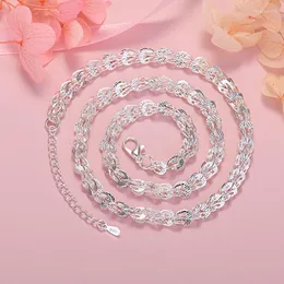 Catene Collana a catena con motivo inciso al tornio in argento sterling 925 di alta qualità per regali di gioielli da sposa per feste di moda da donna