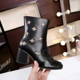 High heeled boots designer Soft cowhide Autumn winter heel women shoes 100% real leather zipper Fashion letter Metal lady Heels 10cm Large