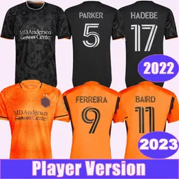 2023 Houston Dynamo FC PICAULT versione giocatore Maglie da calcio uomo ARKER RODRIGUEZ SEBAS BAIRD HADEBE Home Orange Away Maglia da calcio nera Uniformi a maniche corte