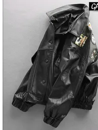 Män s jackor läder män höstfleece motorcykel pu leahter manlig vändningskrage casual vindbrytare ropa de hombre coat 3xl 230505