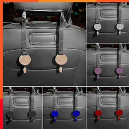 2Pcs Bling Diamond Car Hook Seat Back Seat Back Car Multi-Functional Small Hook Rear Durable Car Storage for Handbag Purse Bag