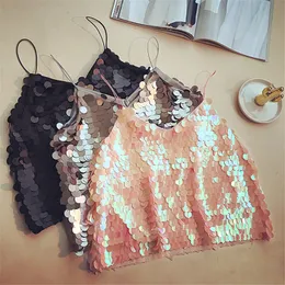 Camisoles Tanks Fashion Women Summer Style Camises Sexy Club Sequined Camis Female Bottoming Tank Camisole V-Neck Sleeveless Vest Tops A1276 230506