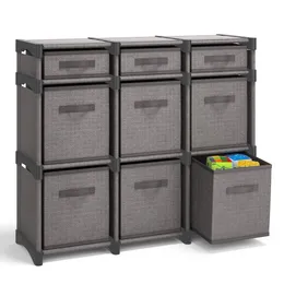 9 PC Cube Storage Organizer für Schlafzimmer – Box Storage Cuber Organizer – Aufbewahrungsregale für Wohnzimmer, Büro, Spielzimmer – Grau