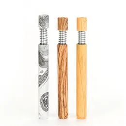 Accessori per fumatori domestici per tubi dritti a molla in metallo a grana di legno