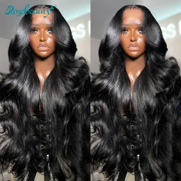 Lace Wigs Rosabeauty HD 13X6 Transparent Body Wave Frontal 30 34 Inch 13X4 Front Brazilian Human Hair Closure 250 Density 230505