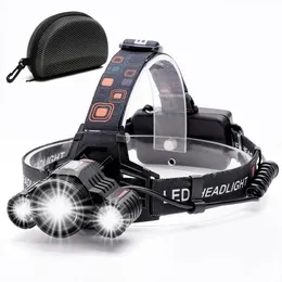 Headlamp,Brightest 4 Modes LED Headlight,Waterproof Flashlight,90 Moving Zoomable Light,rechargable Battery,Best for Camping Hiking