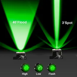 Green Light Headlamp, 18650 USB 충전식 헤드 램프, 사냥, 캠핑, 하이킹, 동물 PR을위한 3 개의 녹색 빔 모드를 갖춘 확대 가능한 녹색 LED 헤드 램프