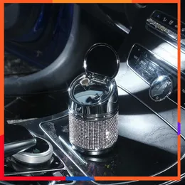 2022 Funny Car AshTray Universal Cigarette Cylinder Holder Car Styling Rhinestone Ash Tray for Car Bling Accessories for Woman
