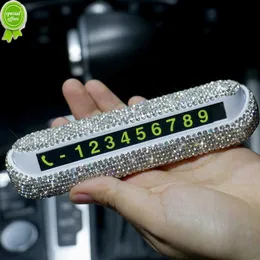 Yeni lüks araba geçici park kartı telefon numarası plaka manyetik adsorpsiyon tasarım araba eşyaları bling araba aksesuarları kadın için