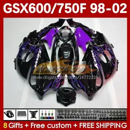 Verkleidung für SUZUKI Flammen lila KATANA GSXF 600 750 CC 600CC GSXF600 GSXF-750 169No.112 GSX750F GSX600F 750CC 1998 1999 2000 2001 2002 GSXF750 GSXF-600 98 99 00 01 0 2 Körper