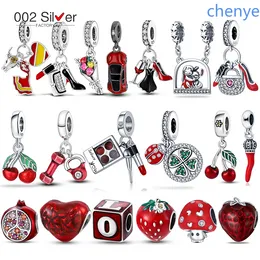 20 Style Silver Red Series Charm Fish Enamel Beads Suitable for Pandora Original 925 Bracelet Bracelet Jewelry DIY Production