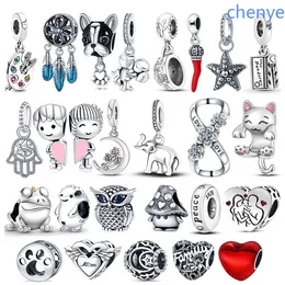 20 Stil 925 Sterling Silver Frog med en kron charms kyssande parpärlor för original Pandora -armband DIY Making Women Jewelry Gift