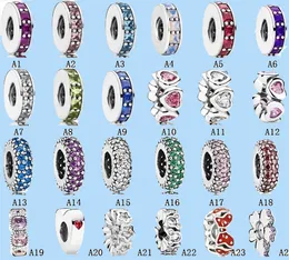 925 Acessórios de miçangas de charme FIT PANDORA CHARMS JOENS Garota menina amor espaçador trevo pequeno charme pulseira de bracelete Charms para moda de cadeia de charme de cobra européia