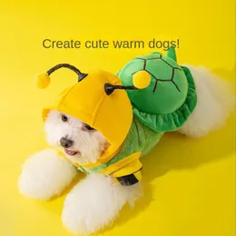 Apparel Autumn and Winter Puppy Dog Funny Turtle Pet Costume Traction Vest Fluffy Jacket Cat TwoLeg Sweater Pet Clothes