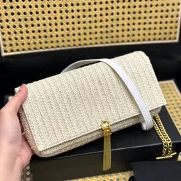 sommarväv Halm kate tofs Raffias Väska 10a Damväska för män strand crossbody baguette vit väska Lyxdesigner handväska i solnedgång Axelkuvert Väskor