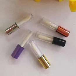 Garrafas de armazenamento 1,2 ml tubos de brilho labial vazios Gold rosa Diy plástico elegante líquido Batom Lipstick Recipiente Round Mini Lipgloss Amostra Garrafa