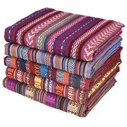 Fabric Bohemian ethnic style striped geometric jacquard fabric yarn dyed pattern for color accessories home decoration textile by meters P230506