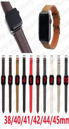 Masowe skórzane opaski zegarków do paska zegarków Apple 38 mm 40 mm 41 mm 42 mm 44 mm 45 mm IWatch 3 4 5 SE 6 7 Series Opaska luksusowa projektant L 1293947