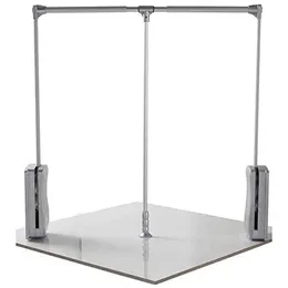 Intrekbare trekkast staven - verstelbare grootte 35-48 inch garderobe rail lift opvouwbare kast staaf - zilver