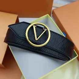 Damen Herren Designergürtel für Frauen Mode Golden Black Buckle Strap Damen Bund Brief Schnallen V-Kette Gürtel mit Box 23090922Z
