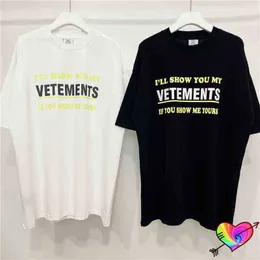 Dy8d Vetements показывают футболки, женщины, моя твоя футболка, хлопковые топы VTM Большой негабаритный короткий рукав