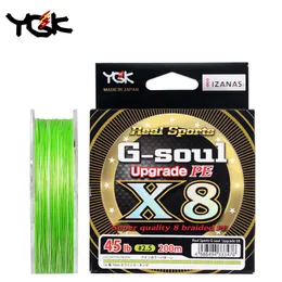 Braid Line YGK GSOUL X8 UPGRADE 8 flätad multifilament PE -linje högstyrka fiskelinje Huvudlinjen Lure Japan Original 230505