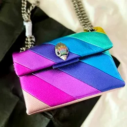 famous Kurt Geiger rainbow bags Luxury london Genuine leather handbag Womens vintage cosmetic Mens stripes Shoulder bag clutch designer totes chain crossbody Bags