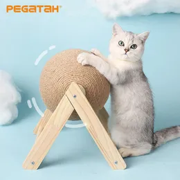 Scratchers Cat Scratching Ball Toy Kitten Sisal Rope Ball Toys Cats Board Grinding Paws Scratcher Wearresistant Pet Furniture Supplies