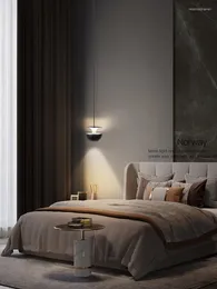 Pendant Lamps Bedroom Bedside Lamp Modern Minimalist Aluminum Cob Light Luxury Long Line Master Chandelier