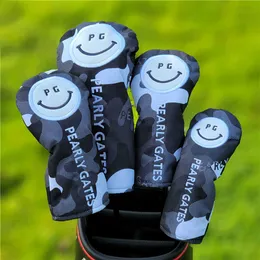 Inne produkty golfowe Golf Headcover Golf Golf Cover dla kierowcy (460 cm3) Fairwayhybrid (UT) Wzór uśmiechu Kamuflaż Wodoodporne okładki golfowe J230506