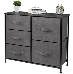 Storage Chest with Drawers, Dresser Tower Storage Cabinet for Bedroom, 5-Drawer 2 Big, 3 Small