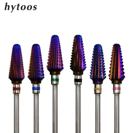Nail Art Equipment HYTOOS Purple Carbide Drill Bits 332" Tornado Bit Milling Cutters For Manicure Pedicure s Accessories Tools 230505