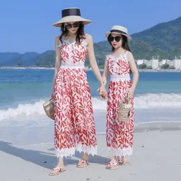 Family Matching Outfits Parent child summer clothes mother daughter jumpsuit fashion trousers summer jumpsuit beach parent-child clothes 230506