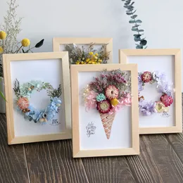 Decorative Objects Figurines Dried Flowers Display Po Frame DIY Handmade Luxury Picture Crafts For The Living Room Wall Painting Decoration Objects 230506