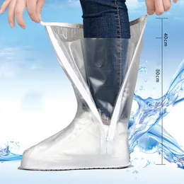 Rain Boots Boots Unisex Cover Shoes를 타고 높은 상위 방수 Nonslip Rain Children Covers 가족은 재사용 가능한 230505