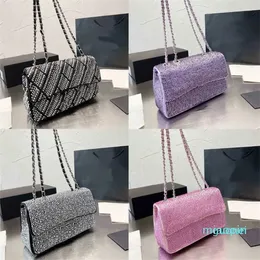 Bolsa de ombro de diamante completa de designers Bags de jantar feminino Cadeia Cadeirbody Diamond Bags Chain Lady Purse 888