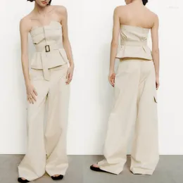 Women's Blouses Women Women's Bandeau Shirt With A Belt Clothes Female Asymmetry Design For