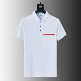 Senior Designer Mens Polo Shirt Womens T-shirt Chest Triangle Letter Sticker Print Fashion Short Sleeve Ice Silk Polo Neck Clothing M-3XL