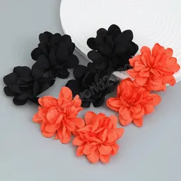 Stoff Blumenohrringe für Frauen elegante Blume Quaste baumeln Ohrringe böhmischen Stil Mode Ohrschmuck Schmuck