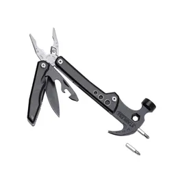 Tang Multifunktion Hammer Multitool Pocket Pocket Kniv Fällbar utomhus camping Gear Skruvmejselbitar Nageldragare Knivöppnar Tool