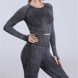 Kvinnors spårningsdräkter Lantech Women Sports Suits Yoga Set Gym Fitness Pants Squat Sportwear Leggings Shirt tränar Active Tops Kläder P230506