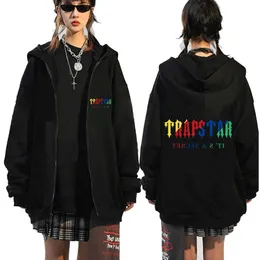 Abbigliamento firmato Felpe da uomo Felpa con cappuccio Y2k Niche Trapstar Lettera stampata da uomo Donna multicolore Stampata con cappuccio Felpa con cerniera allentata Tute Top