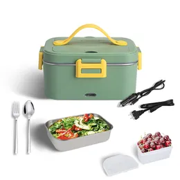 Electric Lunch Box Food Heater 3 in 1 75W High-power Portable Microwave for Car and 12V 24V 110VC Leak Proof 1 8L Removable Stainless Stee