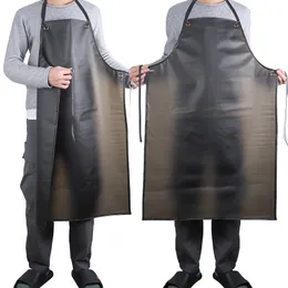 Aprons PVC Waterproof Oil proof Soft Leather Kitchen el Aquatic Butchery Food Canteen Cooking Chef Barber 230505