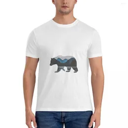 Herrpolos bergsbjörn monterad t-shirt kort ärm tee män vanlig svart t skjortor man kläder